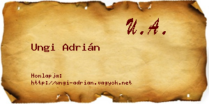 Ungi Adrián névjegykártya